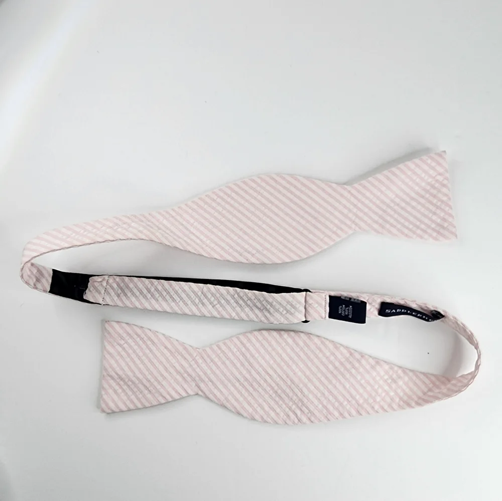 SADDLEBRED Pink Self-Tie Bow-Tie.